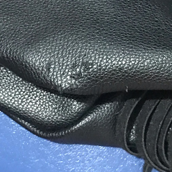 NWT VS faux leather fringed drawstring backpack - Picture 6 of 16